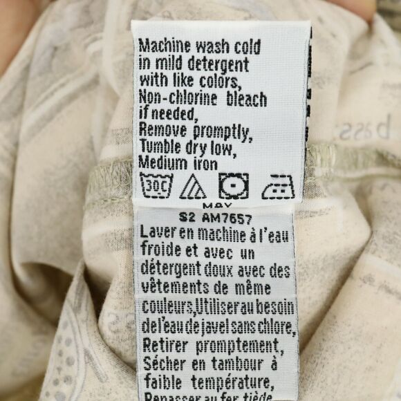 Columbia Shirt Mens Medium Beige Yellow Cotton Novelty Fishing Gorpcore Vintage - Picture 10 of 10